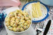 Bowl of birthday cake popcorn